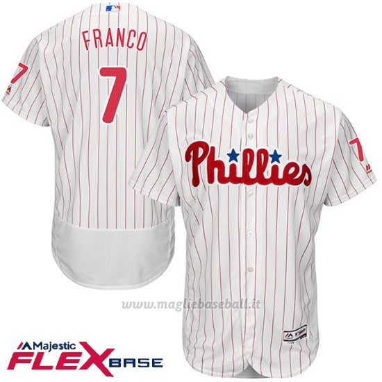 Maglia Baseball Uomo Philadelphia Phillies Maikel Franco Bianco Flex Base Autentico Collezione